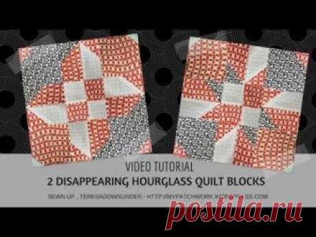 Two disappearing hourglass quilt blocks – video tutorial | Sewn Up