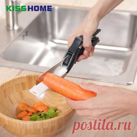 Смарт мульти Функция Clever ножницы резак 2 в 1 разделочная доска Утилита Cutter Нержавеющая сталь внутренней Smart овощей Ножи купить на AliExpress