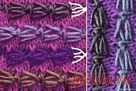 Узор ''Иероглиф-осьминожка''. Видео МК | Вязание спицами д