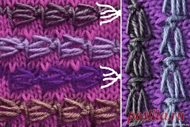 Узор ''Иероглиф-осьминожка''. Видео МК | Вязание спицами д