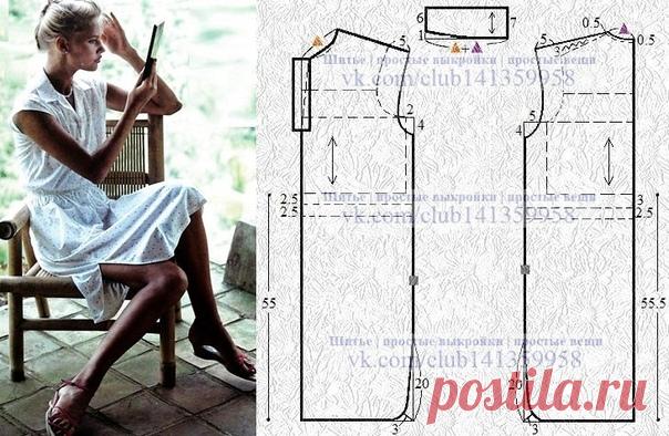 Платье прямого силуэта с кулиской на талии, короткими цельнокроеными рукавами и отложным воротником с планкой - моделирование.
#простыевыкройки #простыевещи #шитье #платье #моделирование