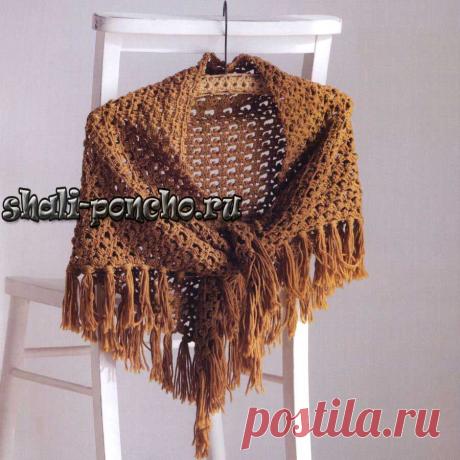 Шаль цвета корицы