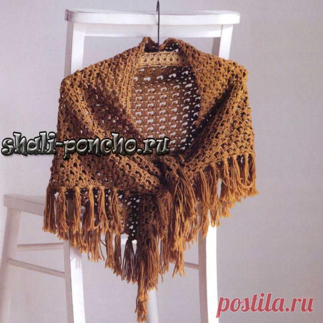 Шаль цвета корицы