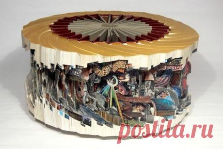 Скульптуры из книг, вырезанные скальпелем и хирургическими инструментами, от Brian Dettmer. / Удивительное искусство