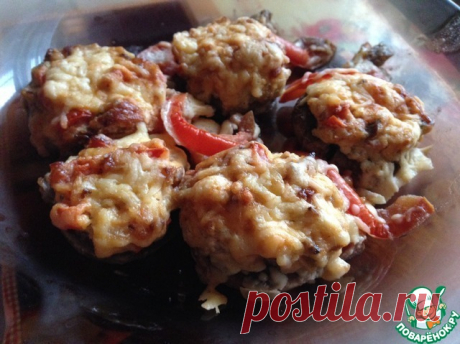 Шляпки шампиньонов фаршированные Кулинарный рецепт