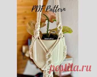 DIY Macrame plant hanger PDF pattern Tutorial Instructions - Etsy Молдавия
