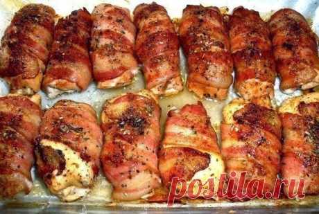 Оригинальные рулетики из куриного филе.