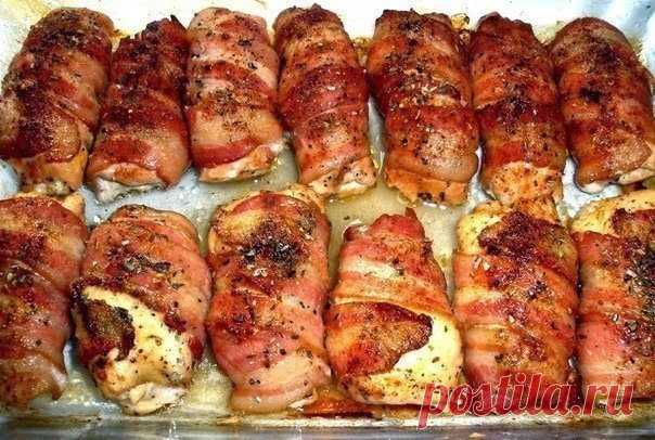 Оригинальные рулетики из куриного филе.