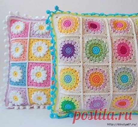 ВЯЗАНЫЕ ПОДУШКИ. ИДЕИ ДЛЯ ВЯЗАНИЯ. Крючок - запись пользователя Наталья (Наталья) в сообществе Болталка в категории Интересные идеи для вдохновения