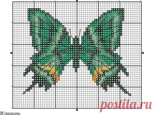 Вышивка крестом: бабочки