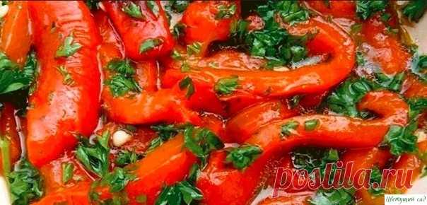 Перец болгaрский с чeсноком на зиму