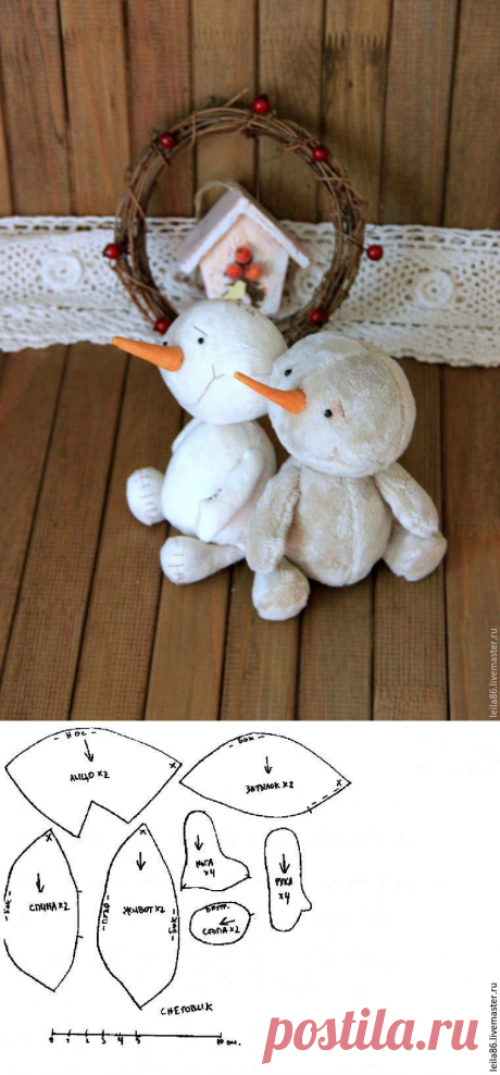 Шьем Снеговика Плюшика — родственника Тедди - Ярмарка Мастеров - ручная работа, handmade