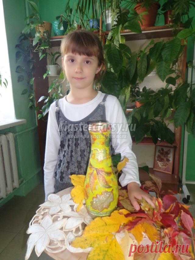 Прямой декупаж бутылки. Осеннее настроение. Мастер-класс с пошаговыми фото