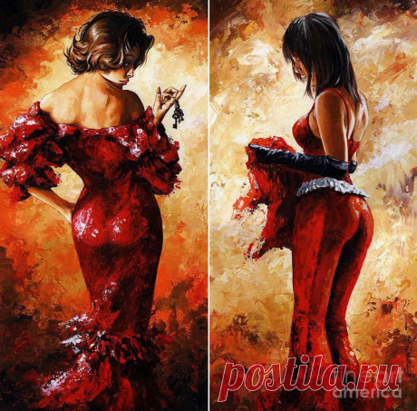 Леди в красном \художник Emerico Imre Toth