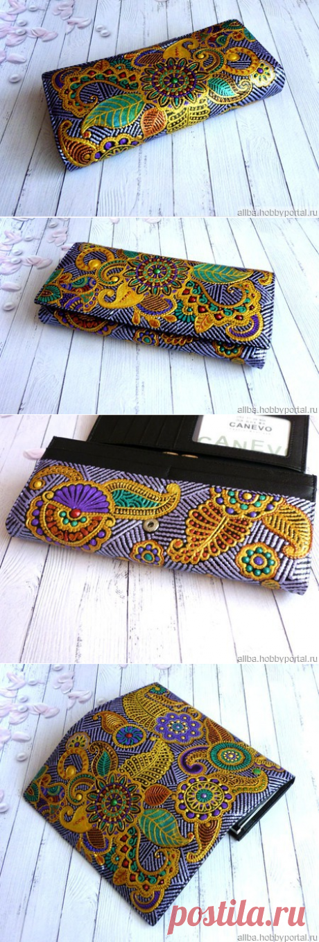 Кошелек женский &quot;Мехенди-2&quot; точечная роспись – купить в интернет-магазине HobbyPortal.ru