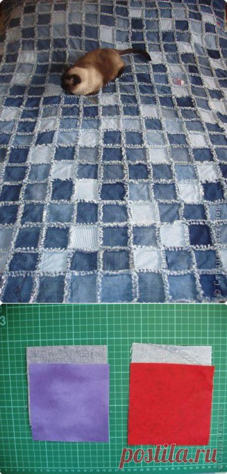 Лоскутное покрывало из старых вещей &quot;Шов наружу&quot;. Мастер-класс и идеи | Умелые ручки