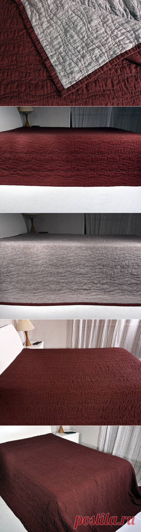 Linen Stone Washed Organic Blanket Flax King Size Quilt