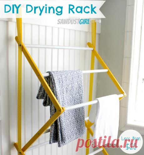 Подвесной Сушильный Шкаф-Опилки Девушки® Постройте эту подвесную сушилку для одежды за 20 долларов! Я видел это на веб-сайте Pottery Barn за $ 100. Он был заброшен, и мне нужно было постирать белье. Так что я сделал один!