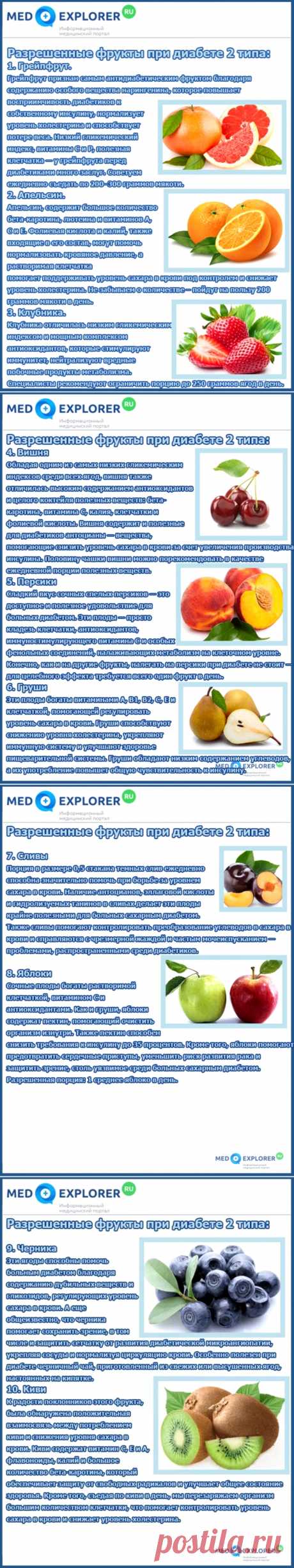 Разрешенные фрукты при диабете 2 типа