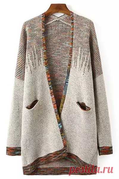 Collarless Colorful Stripes Long Sleeve Cardigan COLORMIX: Sweaters | ZAFUL