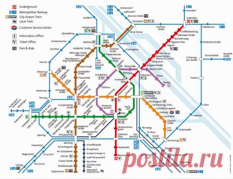 Схема метро Вены, интерактивная карта станций метро Вены на русском языке