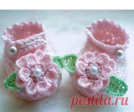 Детские пинетки крючком. Пинетки крючком схемы. | Лаборатория домашнего хозяйства