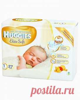 Подгузники Элит Софт для новорожденных 1 (до 5 кг) 27 шт Хаггис (Huggies)