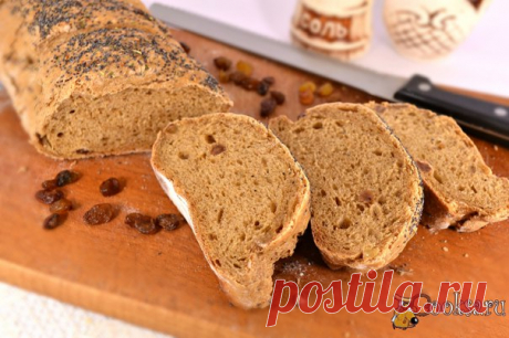 Пшенично-ржаной батон с изюмом Предлагаю вам попробовать очень вкусный домашний пшенично-ржаной батон с изюмом. Из данного количества продуктов получится 2 батона. Невероятно ароматные, вкусные батоны отлично подойдут для бутербродов и не только....