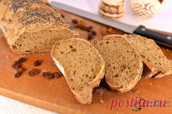 Пшенично-ржаной батон с изюмом Предлагаю вам попробовать очень вкусный домашний пшенично-ржаной батон с изюмом. Из данного количества продуктов получится 2 батона. Невероятно ароматные, вкусные батоны отлично подойдут для бутербродов и не только....