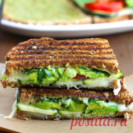 Zucchini & Avocado Grilled Cheese With Garlic & Havarti Recipe | The Feedfeed