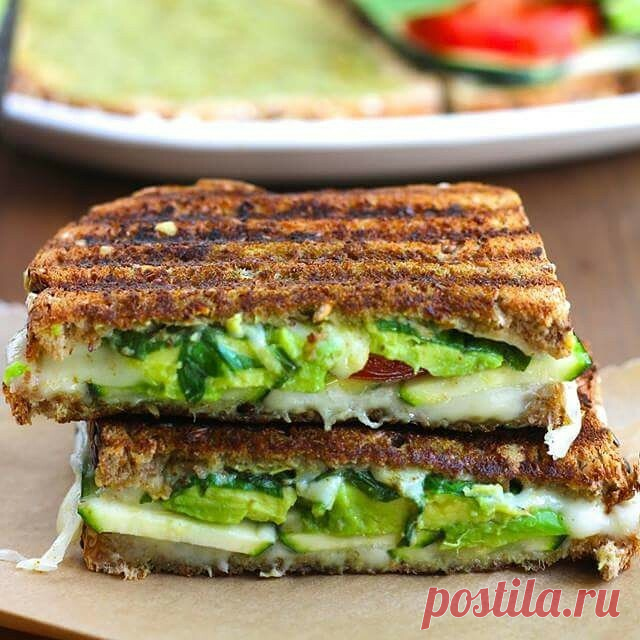 Zucchini & Avocado Grilled Cheese With Garlic & Havarti Recipe | The Feedfeed