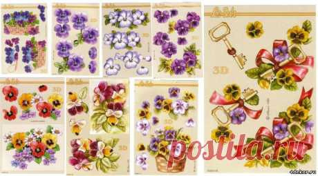 Сенполии 3D - объемный декупаж - Декупаж - Файлы для рукоделия - 4Dekor - товары для хобби