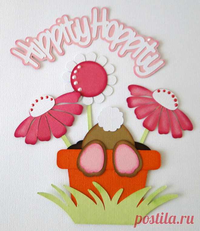 Easter Bunny Spring Paper Piecing Premade 4 Border Scrapbook Album DANDERSON651 | eBay