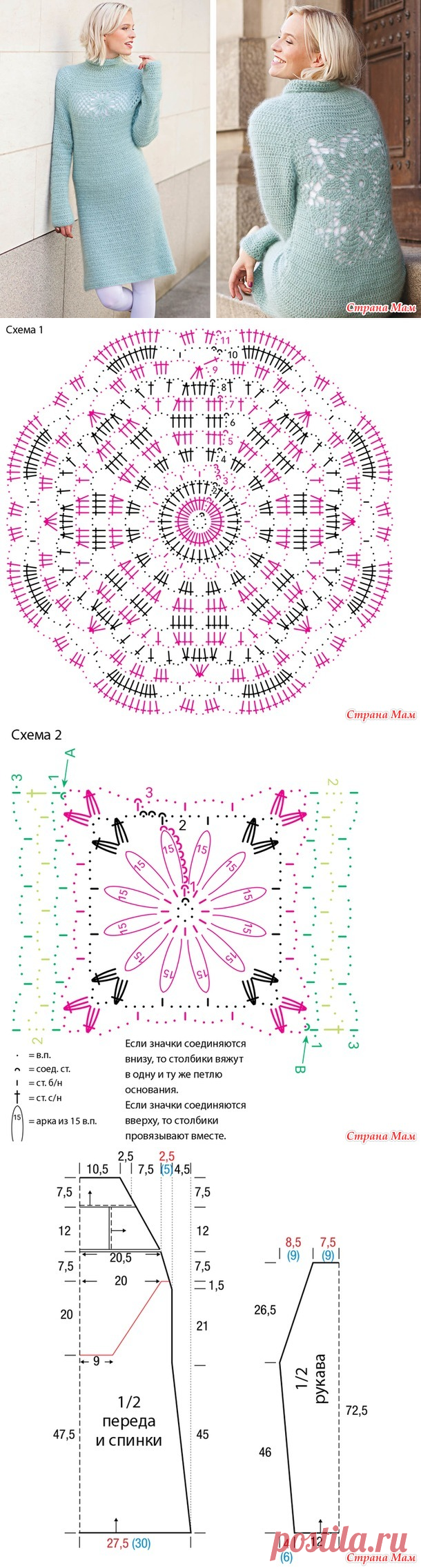 Платье их мохера, связанное крючком. - Вязание - Страна Мам