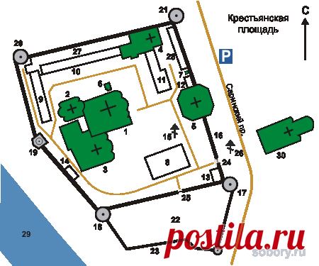 Москва  / Храмы и часовни монастыря:  
1. Собор Спаса Преображения (в подклете - церковь Романа Сладкопевца)
2. Церковь иконы Божией Матери "Знамение"
3. Церковь Покрова Пресвятой Богородицы
4. Церковь свт. Николая Чудотворца
5. Церковь прп.Сергия Радонежского (в надвратной колокольне)
6. Часовня в память 300-летия Дома Романовых
7. Часовня над могилой инокини Досифеи  |  Новоспасский монастырь  /  sobory.ru/