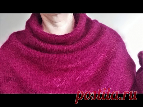 ДЛЯ ПЫШНЫХ ДЕВОЧЕК ДЖЕМПЕР ИЗ КИД МОХЕРА. вязаная мода стильные идеи, джемпер из мохера спицами.