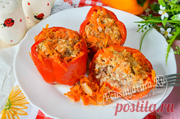 Перец фаршированный мясом и рисом, рецепт с фото пошагово в кастрюле