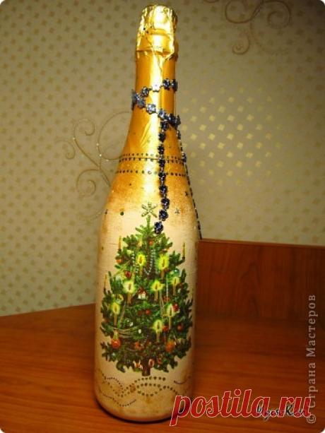 Бутылка в подарок на Новый Год | Страна Мастеров