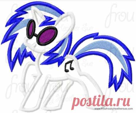 Scratchy Music Little Horse Machine Applique Embroidery Design, mutliple sizes, including 4 inch