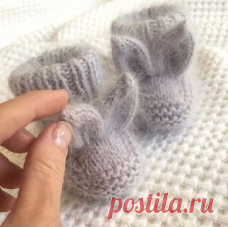 Ручки вяжут и шьют | Вязание и рукоделие Пинетки Зайки