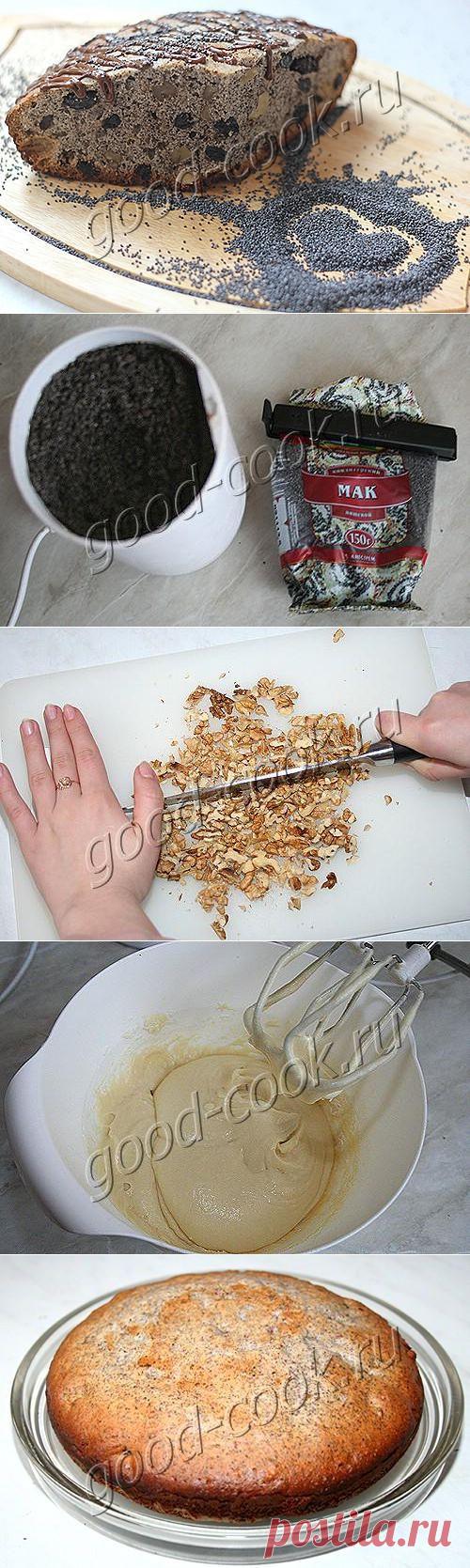 Хорошая кухня - пирог с изюмом, орехами и маком. Кулинарная книга рецептов. Салаты, выпечка.