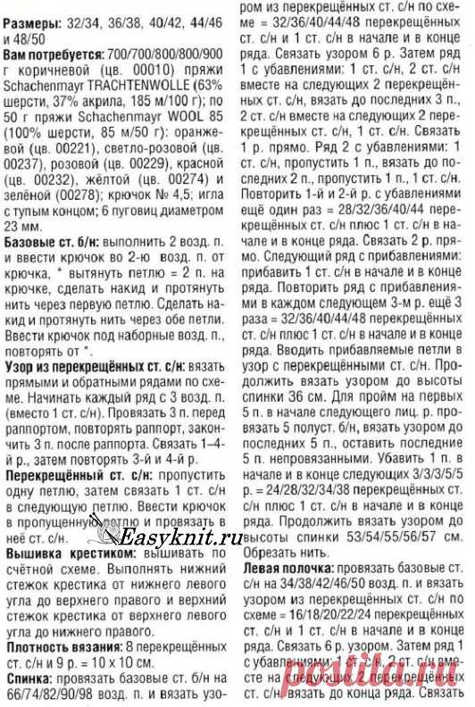 Жакет с розами крючком. | EasyKnit.ru