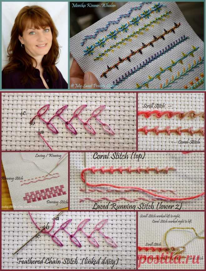Декоративные приемы вышивки от Monika Kinner-Whalen