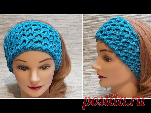 Повязка крючком 3d узор.повторяется всего один ряд🧶😍👍