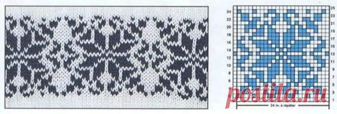 Снежинки. Самая красивая подборка из 50 узоров для вязания жаккарда и вышивки | Стильное вязание KNITMILO | Дзен