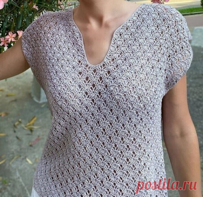 Летний топ крючком