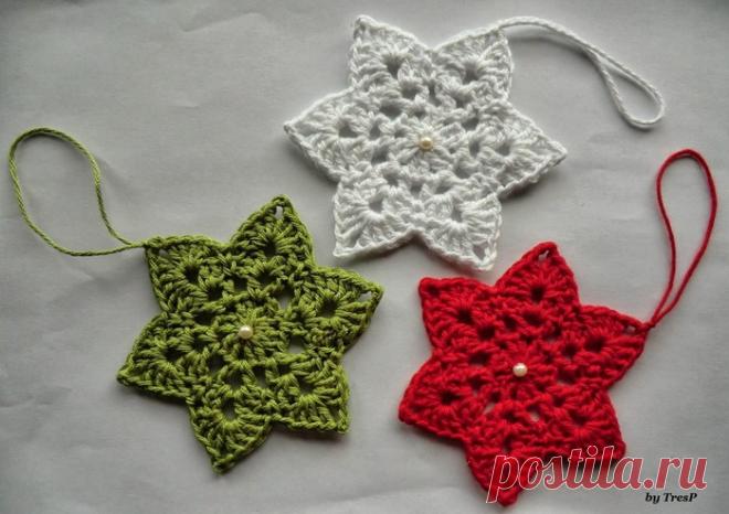 НОВОГОДНИЕ ЗВЕЗДОЧКИ КРЮЧКОМ