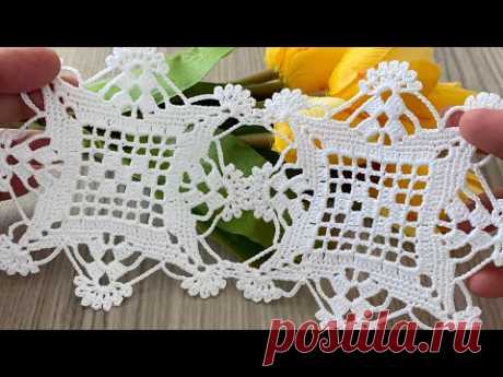 UNIQUE AND SUPER EASY Crochet Lace Square Motif Pattern (Runner, Blouse, Bedspread)