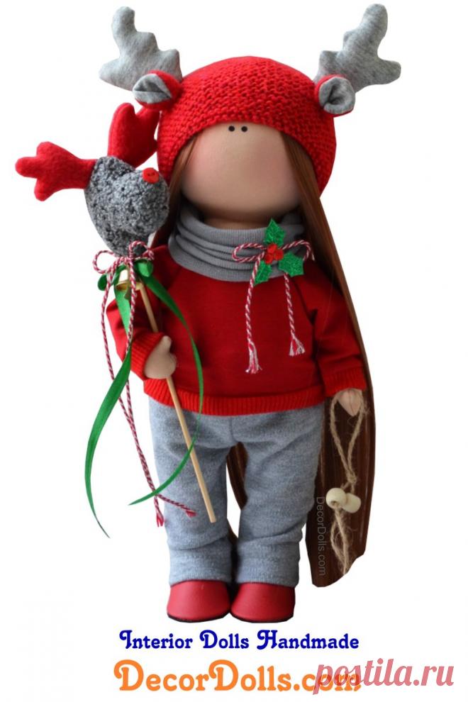 Christmas Decor Doll, New Year Art Doll, Textile Red Doll, Tilda Baby Doll, Interior Rag Doll, Handmade Soft Doll, Decor Gift Doll by Olga S Hello, dear visitors!This is handmade cloth doll created by Master Olga S. (Karaganda, Kazakhstan).  Doll is made BY ORDER. Order production time is 10 - 14 days. FREE SHIPPING TO ANY COUNTRY.Doll is 30 cm (11.02 inch) tall and made of only quality materials.You can find them in our shop searching by artist name, state