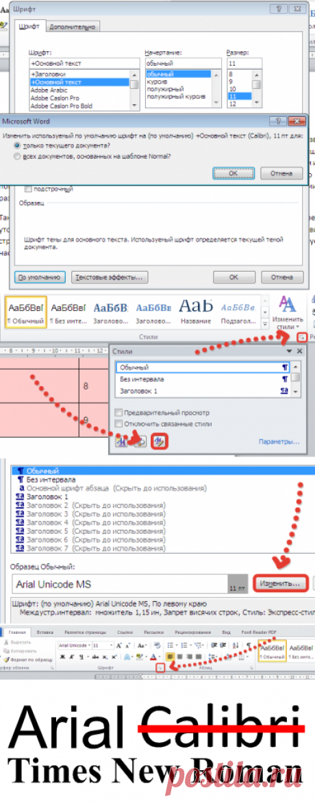 Как установить шрифт по умолчанию в Word